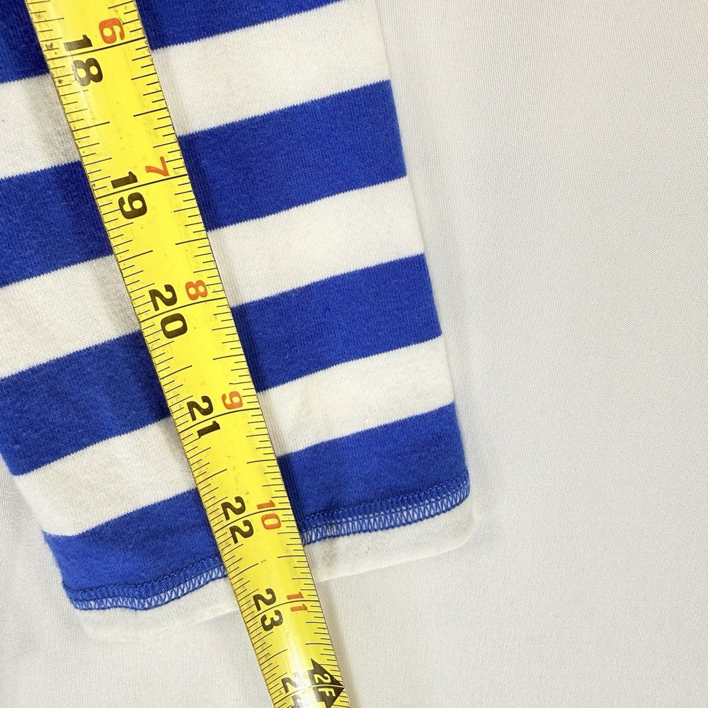 Talbots FRESH JERSEY TEE Women's Blue White Striped stretch Top Shirt Size M - Picture 10 of 12